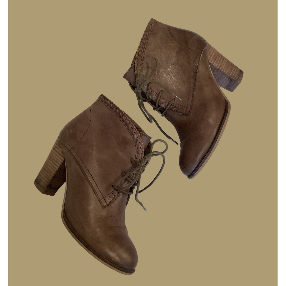 Antelope Womens Olive Green Booties Leather Boots Sz 38